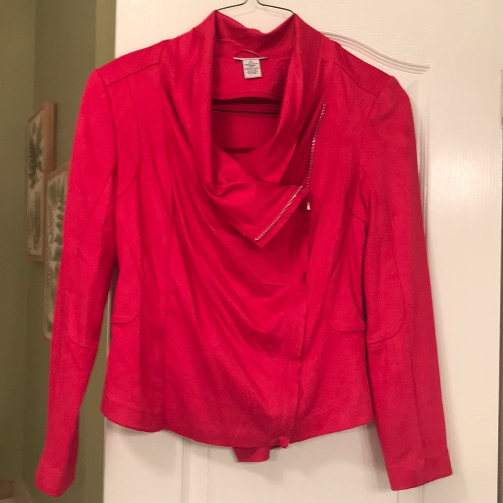 Hot pink suede jacket